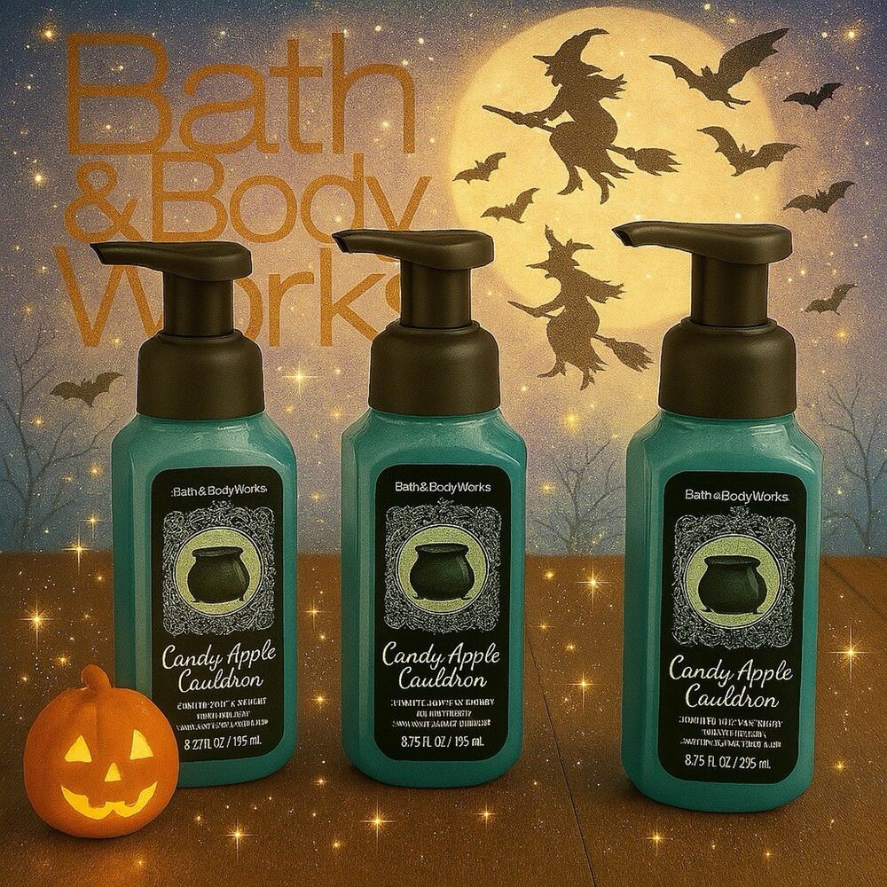 Set Of 6 Bath & Body Works NEW CANDY APPLE CAULDRON Foaming Hand Soap 8.75 Floz - Picture 2 of 4